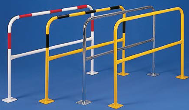 Rammschutzbügel in unterschiedlichen Farben und Ausführungen