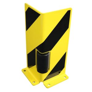 Anfahrschutz mit Leitrolle, L-Profil, H 400 x T 160 x T 160 mm