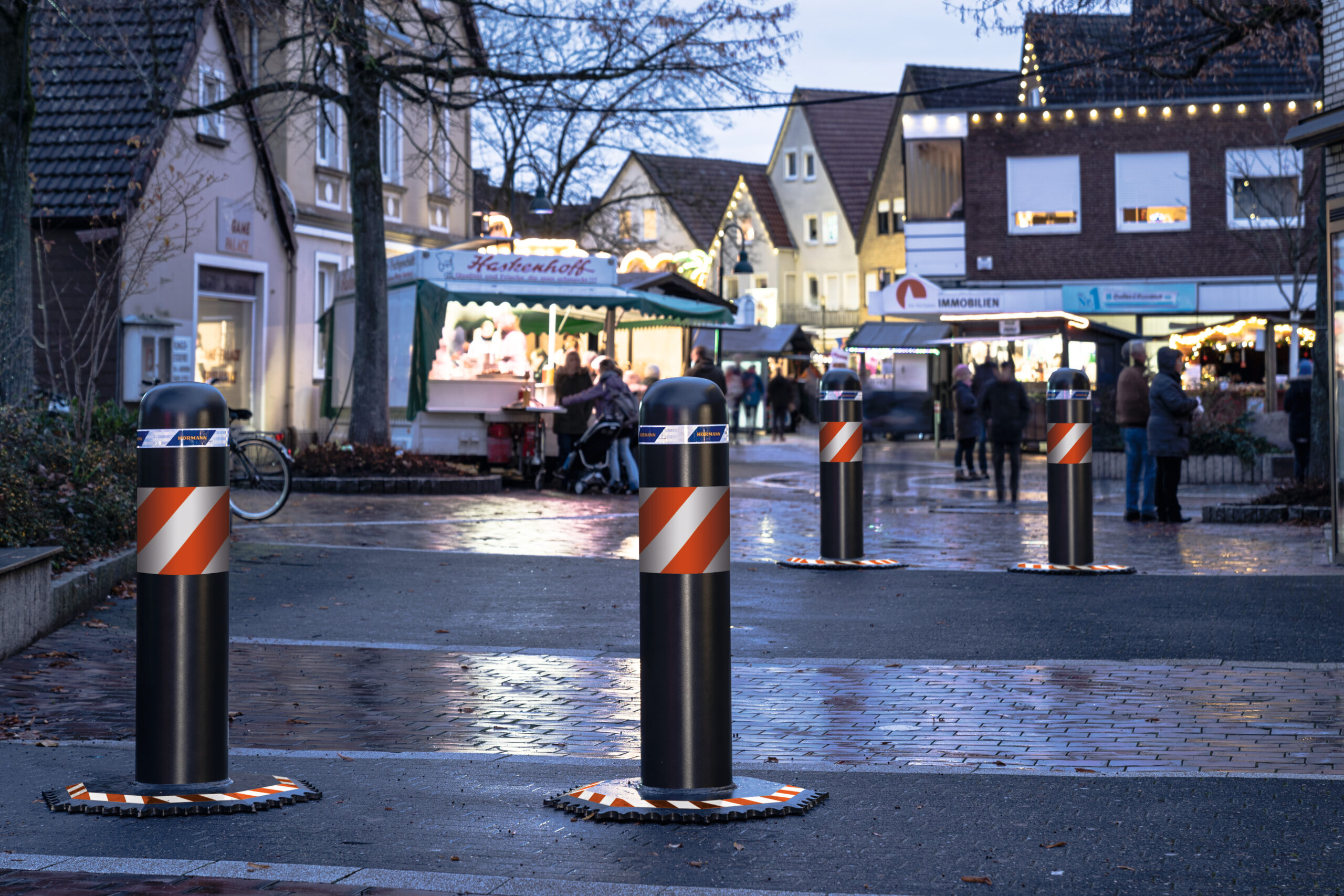 Hörmann mobile Fahrzeugsperre OktaBlock im Einsatz – temporärer Zufahrtsschutz auf Stadtveranstaltung